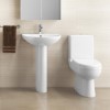 Modern Curved Toilet and Basin Bathroom Suite