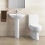 Modern Curved Toilet and Basin Bathroom Suite