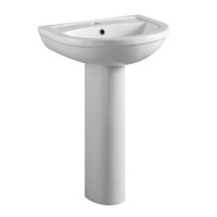 Round Pedestal Sink - 1 Tap Hole