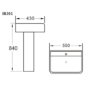 Square Pedastal Sink - 1 Tap Hole