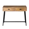 Solid Wood Console Table with Industrial Black Metal Legs - Suri