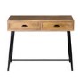 Solid Wood Console Table with Industrial Black Metal Legs - Suri