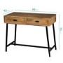 Solid Wood Console Table with Industrial Black Metal Legs - Suri