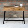 Solid Wood Console Table with Industrial Black Metal Legs - Suri