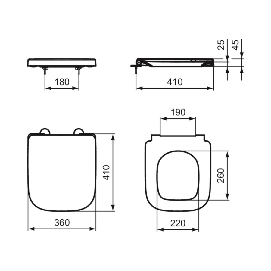 Ideal Standard i.life S Wall Hung Rimless Short Projection Toilet With Soft Close Seat