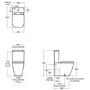 Ideal Standard i.life S Close Coupled Rimless Short Projection Closed Back Toilet With Soft Close Seat