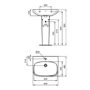 Ideal Standard i.Life A 1 Tap Hole Full Pedestal Basin 600mm