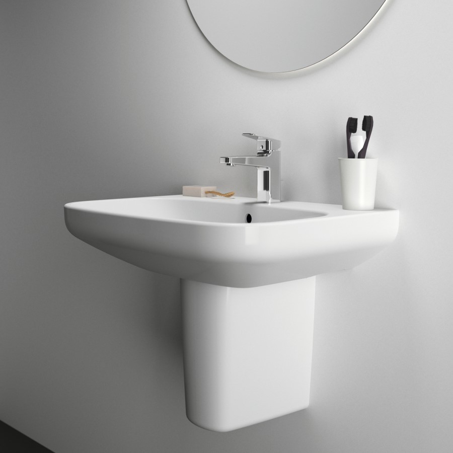 Ideal Standard i.Life A 1 Tap Hole Semi Pedestal Basin 600mm