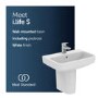 Ideal Standard i.Life S Compact 1 Tap Hole Semi Pedestal Basin 550mm
