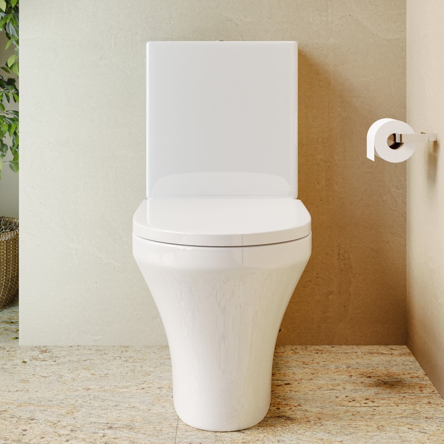 Close Coupled Rimless Closed Back Toilet with Tornado Flush - Tanya