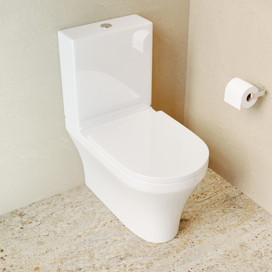 Close Coupled Rimless Closed Back Toilet with Tornado Flush - Tanya