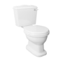 Traditional Close Coupled Toilet with Toilet Seat and Lever Flush