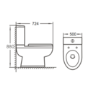 Traditional Close Coupled Toilet with Toilet Seat and Lever Flush