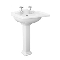 Traditional 2 Tap Hole Full Pedestal Sink - 585mm Wide Traditional 2 Tap Hole Full Pedestal Sink - 585mm Wide
