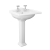 Traditional Square 2 Tap Hole Sink - 585mm Wide