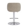 Beige Upholstered Adjustable Swivel Bar Stool with Chrome Base - Tessa