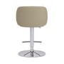 Set of 2 Beige Faux Leather Adjustable Swivel Bar Stools with Chrome Base - Tessa