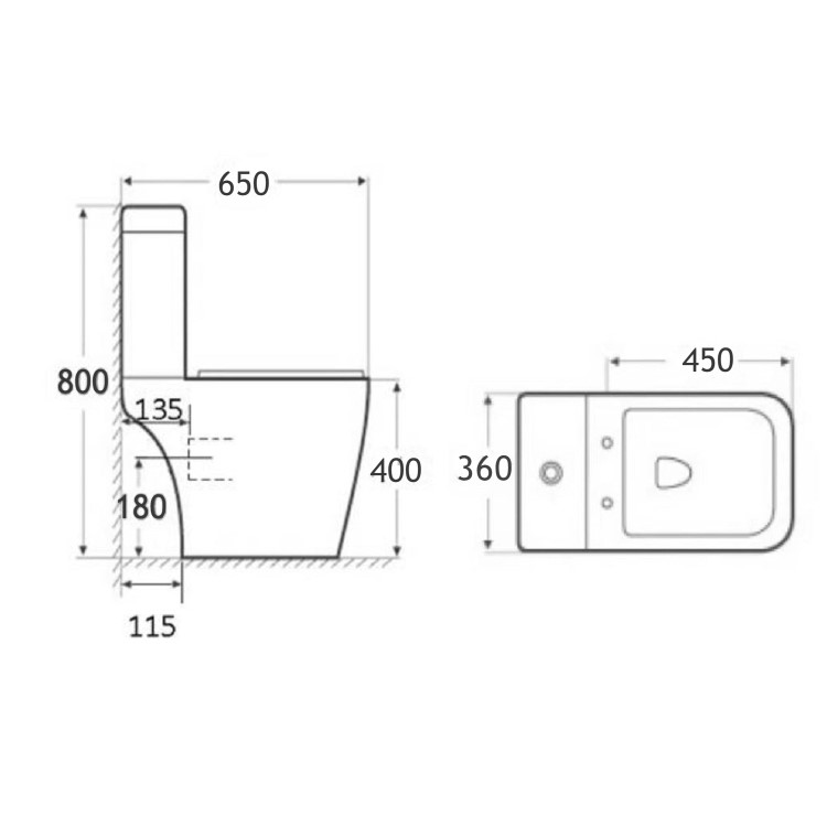 Modern Freestanding 1300mm Bath Suite with Toilet & Basin - Tetra