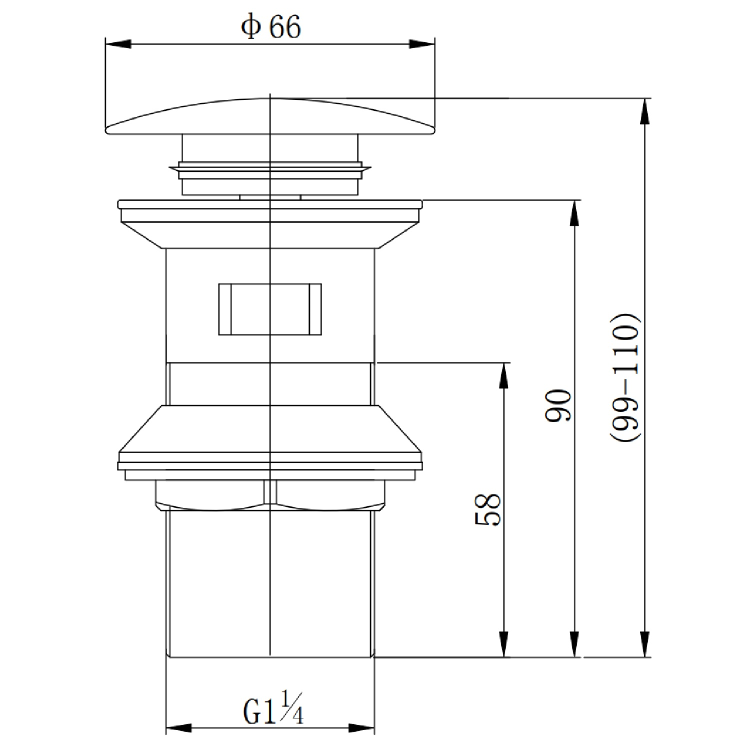 Brushed Brass Click Clack Slotted Basin Waste - Arissa