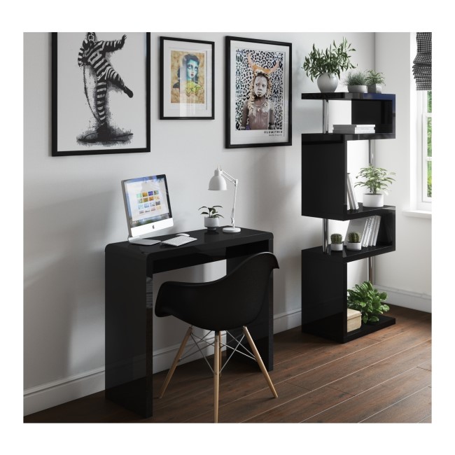 Black High Gloss Office Desk- Artemis Range