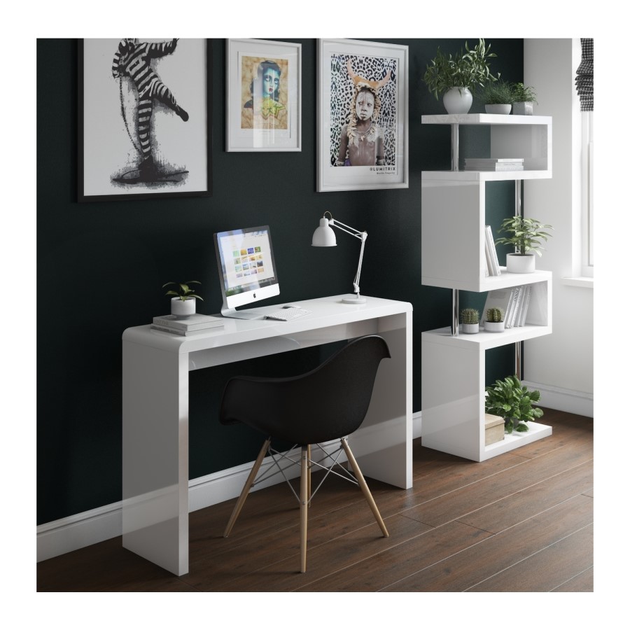 White Office Desk in High Gloss - Artemis Range