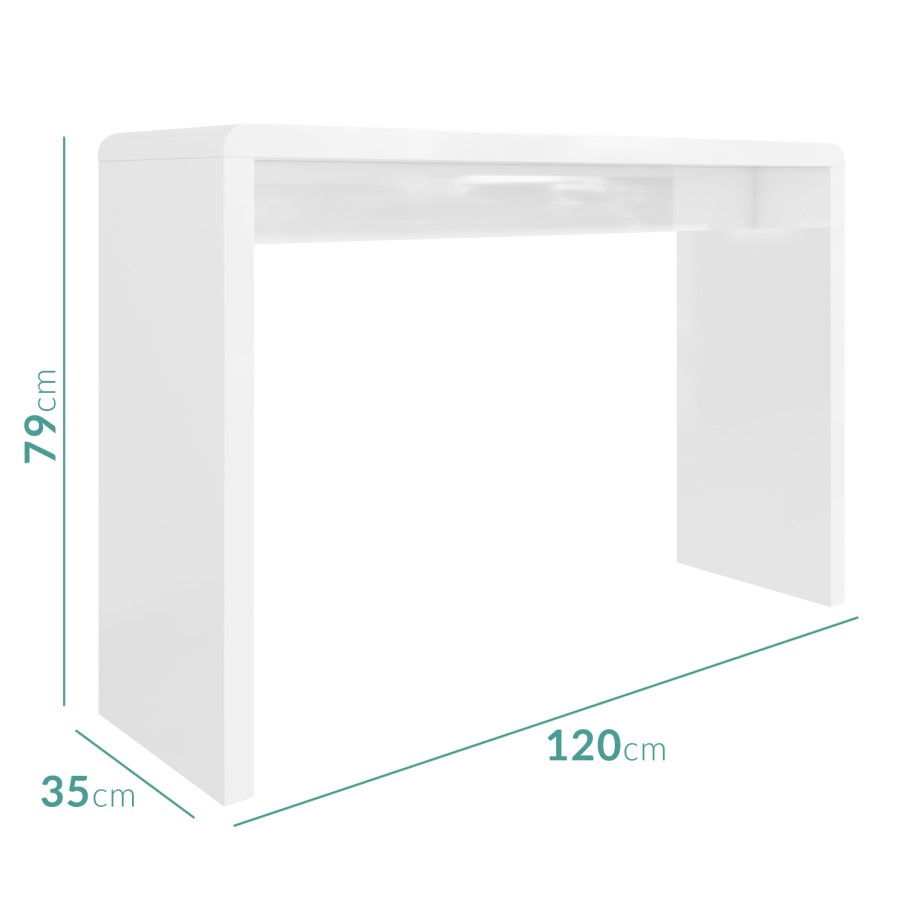 White Office Desk in High Gloss - Artemis Range