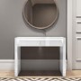 Small White Gloss Office Desk with Drawers - Tiffany