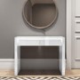 White Gloss Console Table with Drawers and LED Lights  -Tiffany