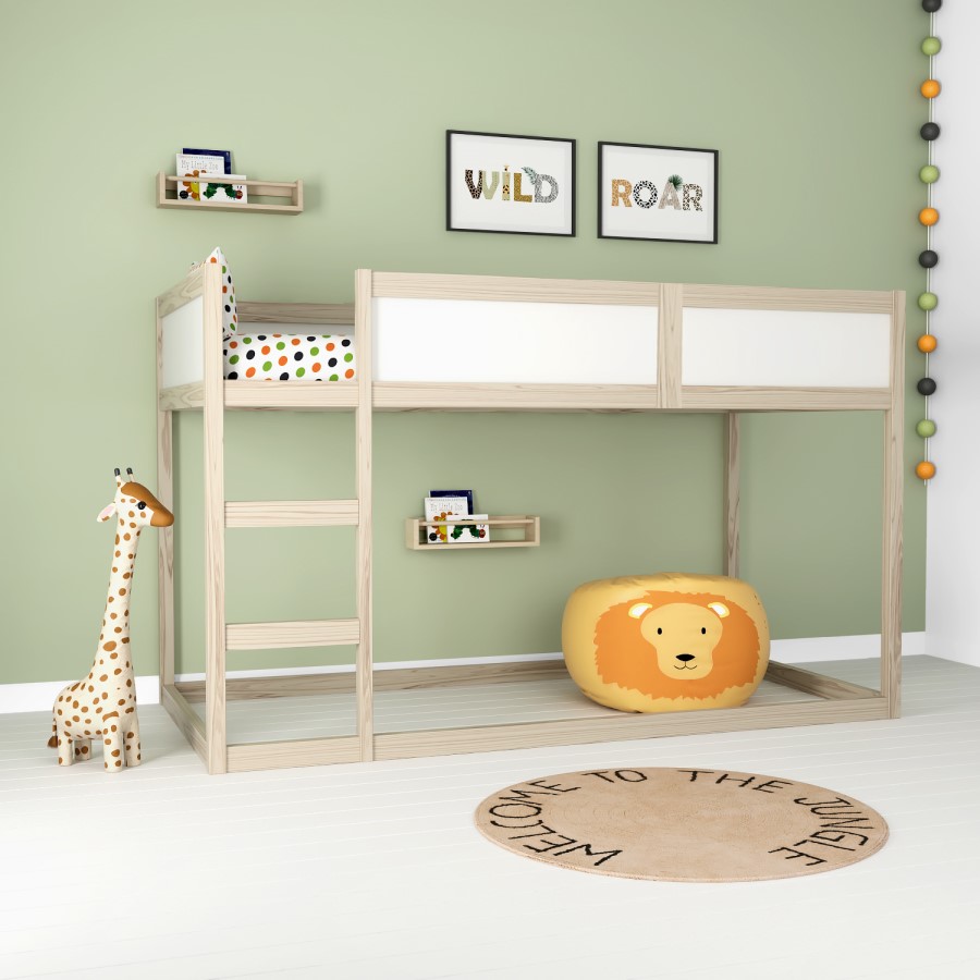 Topsy Midsleeper Cabin Bed in White and Pine