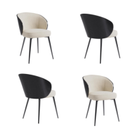 Set of 4 Black Wooden Dining Chairs - Tori Set of 4 Black Wooden Dining Chairs - Tori