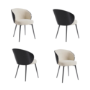 Set of 4 Black Wooden Dining Chairs - Tori