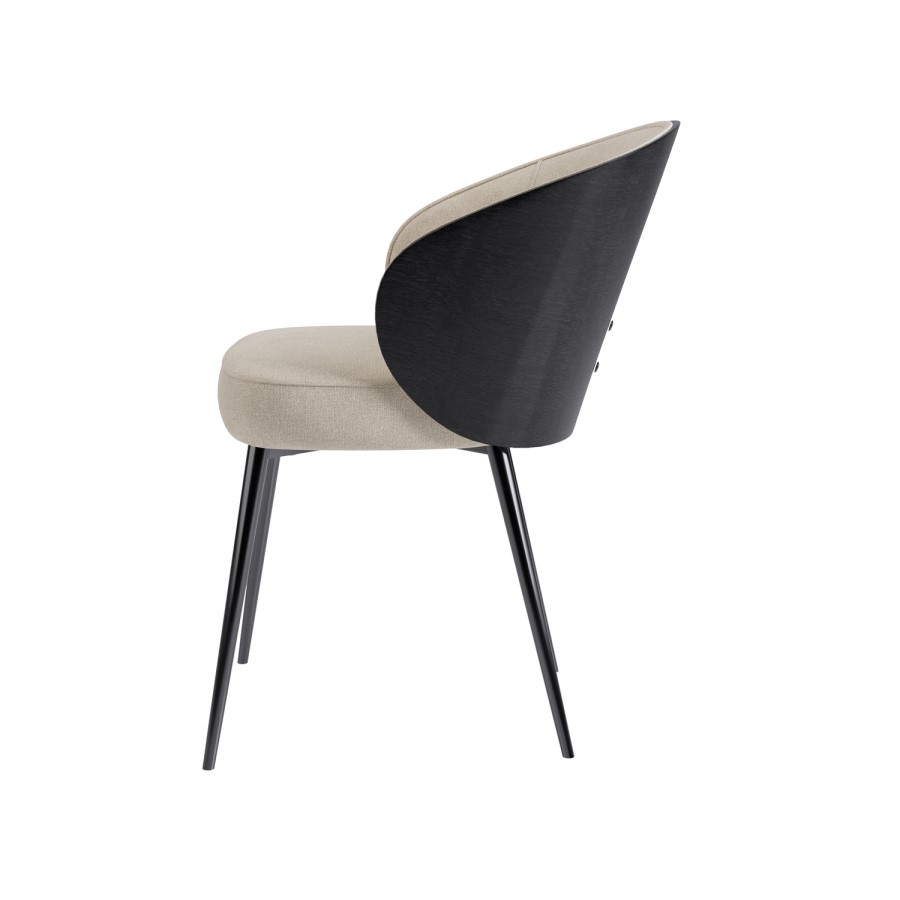 Set of 4 Black Wooden Dining Chairs - Tori