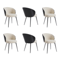BUN/TOR001/96039 Set of 6 Black Wooden Dining Chairs - Tori