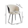 Set of 6 Beige Upholstered Dining Chairs with Black Wooden Curved Back - Tori