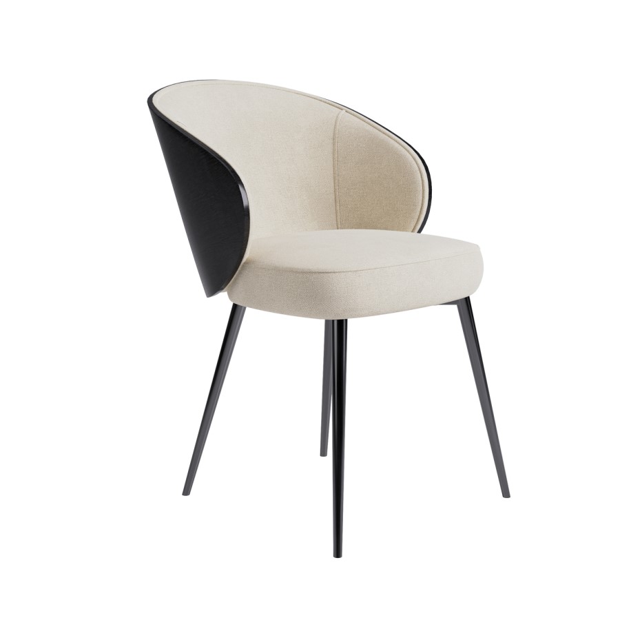 Set of 4 Black Wooden Dining Chairs - Tori