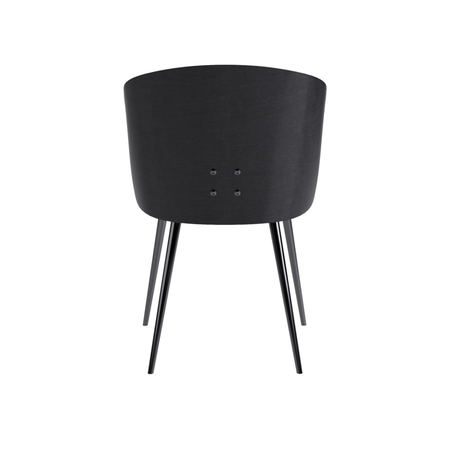 Set of 4 Black Wooden Dining Chairs - Tori