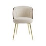 Set of 4 Beige Upholstered Dining Chairs with Wooden Back - Tori