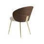 Set of 4 Beige Upholstered Dining Chairs with Wooden Back - Tori