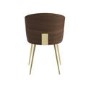 Set of 4 Beige Upholstered Dining Chairs with Wooden Back - Tori