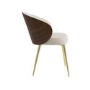 Set of 4 Beige Upholstered Dining Chairs with Wooden Back - Tori
