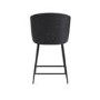 Set of 4 Beige Upholstered Kitchen Stools with Black Wooden Curved Back - Tori