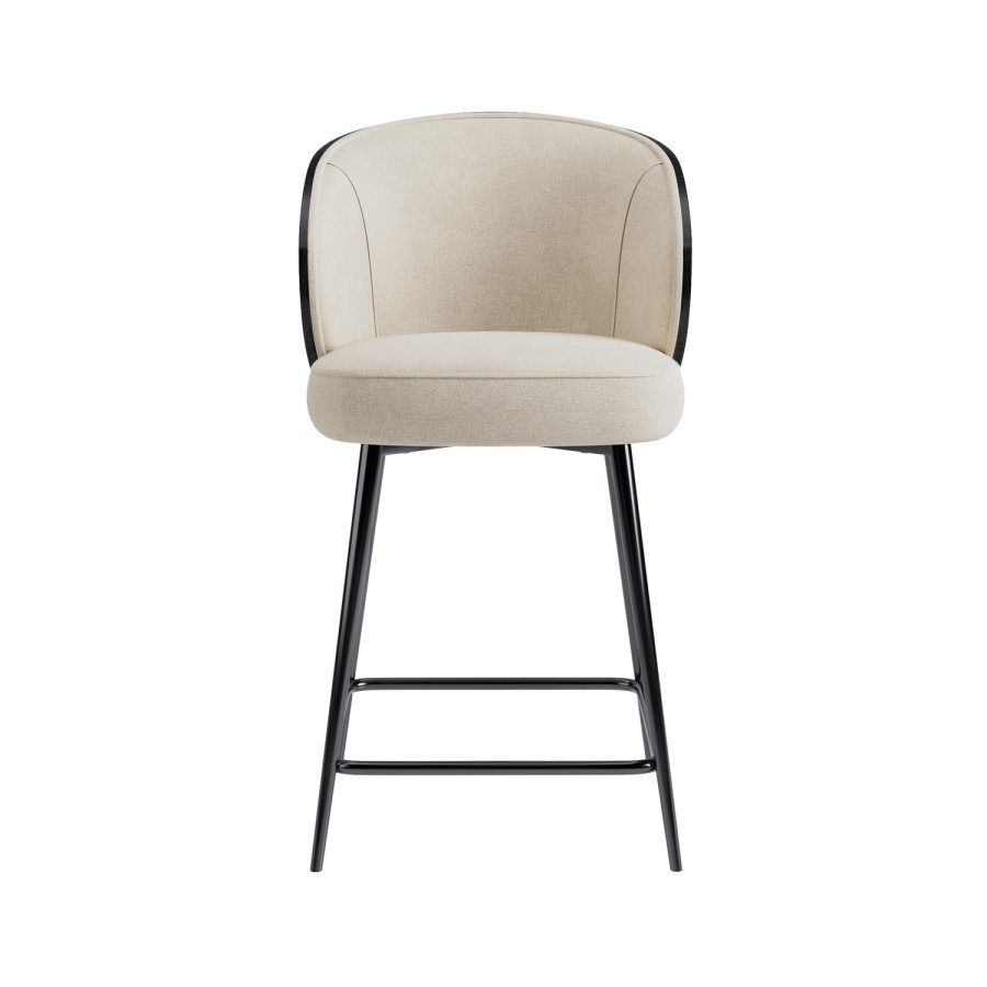 ALMOST PERFECT - Black Wooden Kitchen Stool with Back - Tori