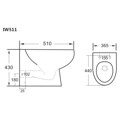 Back to Wall Toilet with Soft Close Seat