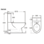 Rimless Close Coupled Back to Wall Toilet with Soft Close Seat