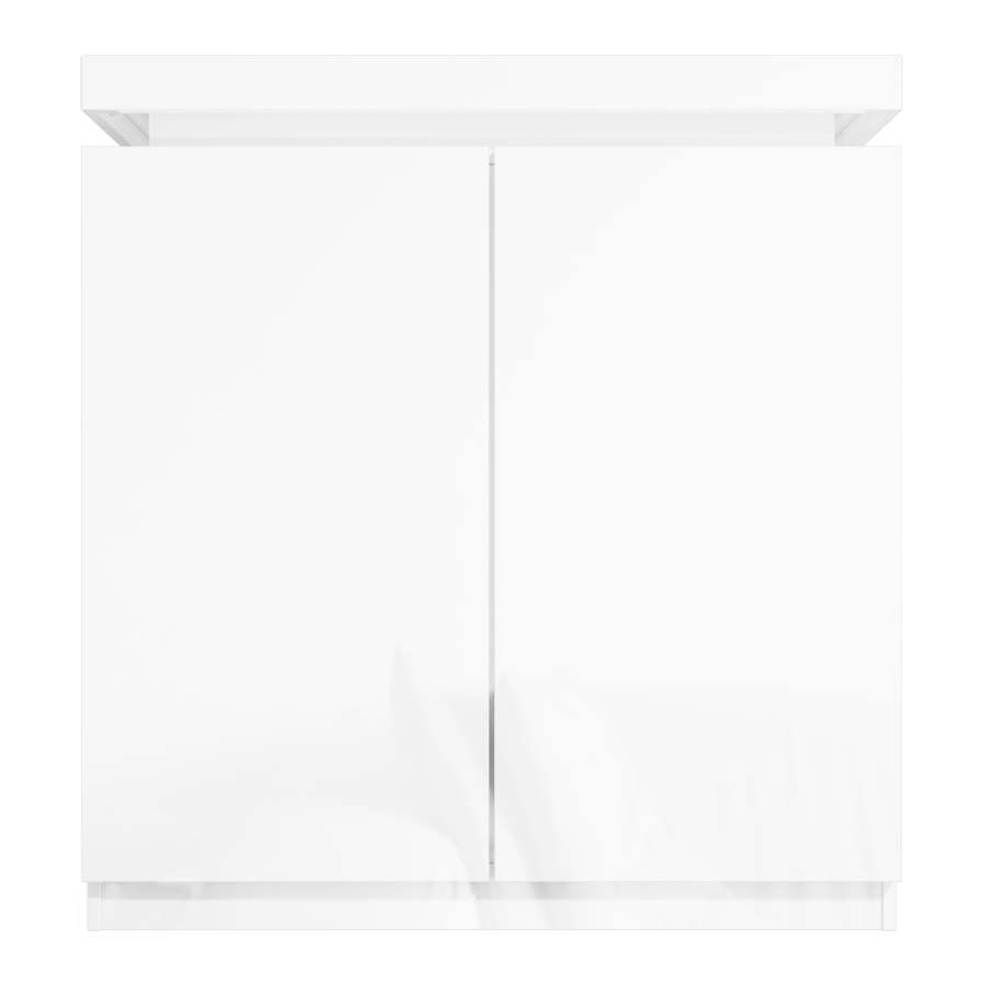 High Gloss White Storage Sideboard with LED Lighting - Vivienne