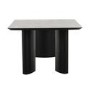 Rectangular Black Wooden Dining Table Set with 4 Cream and Black Upholstered Chairs - Seats 4 - Troy