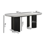 Black Wooden Rectangular Dining Table - Seats 4 - 6 - Troy