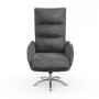 Grey Velvet Recliner Office Chair with Footstool - Tyra