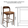 Set of 2 Rust Upholstered Kitchen Stools with Walnut Solid Wood Frames - Uma