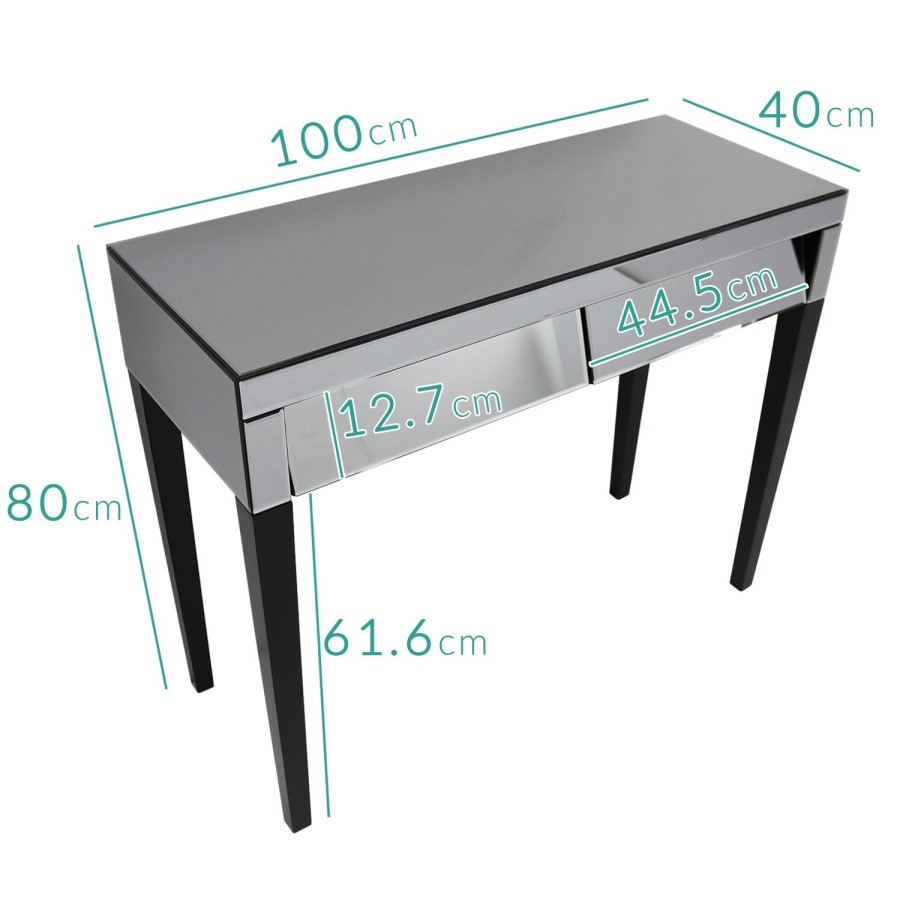 Valentina Venetian Grey Mirrored Console Table